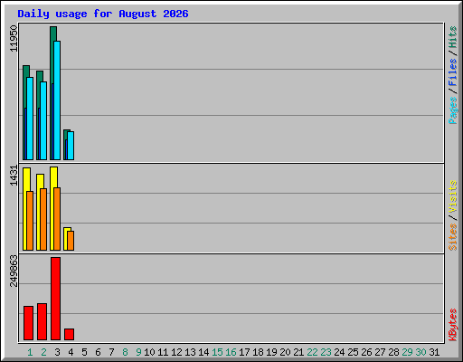 Daily usage for August 2026